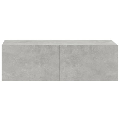 TV-seinäkaapit 2 kpl betoninharmaa 100x30x30 cm tekninen puu