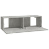TV-seinäkaapit 2 kpl betoninharmaa 100x30x30 cm tekninen puu
