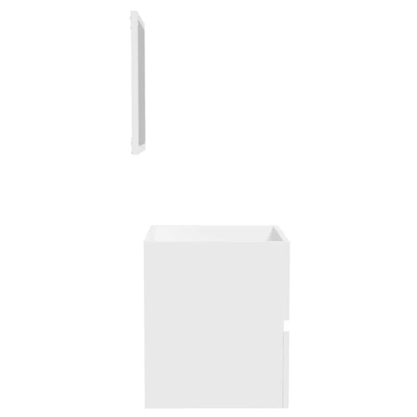 Kylpyhuoneen kaappi peilillä valkoinen tekninen puu