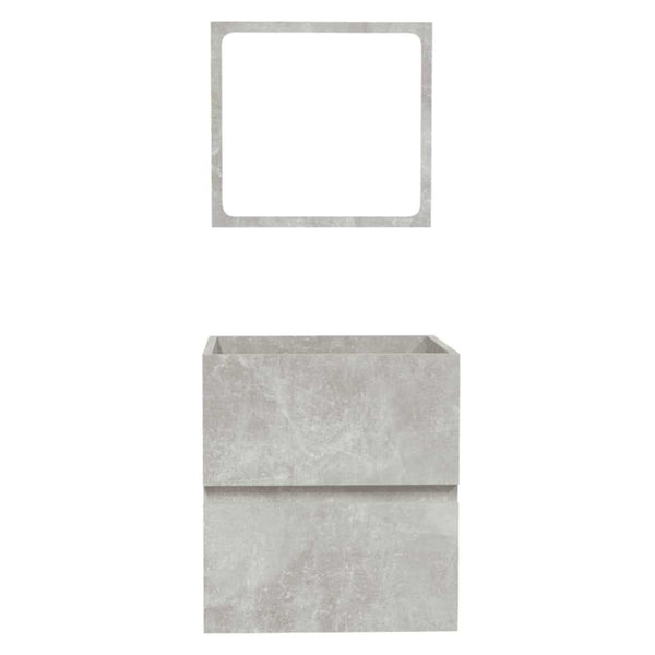 Kylpyhuoneen kaappi peilillä betoninharmaa tekninen puu