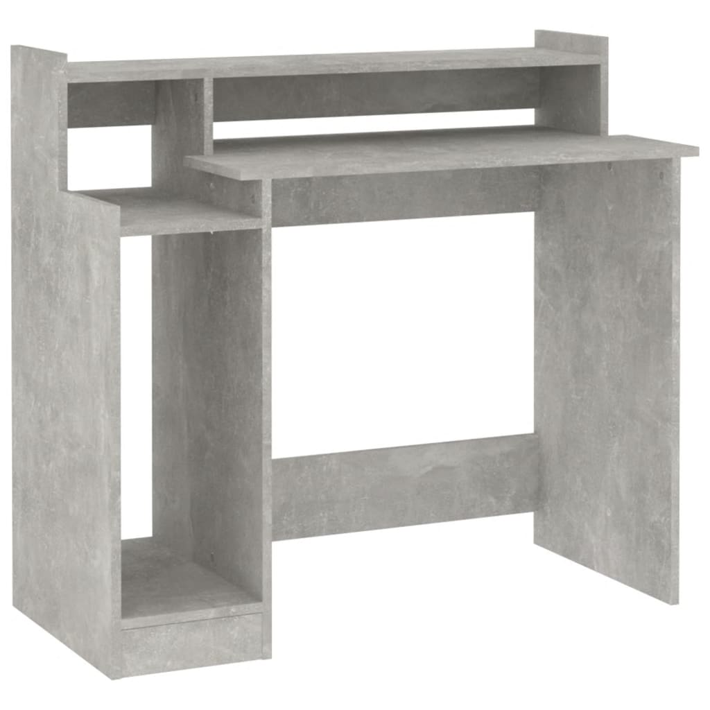 Betoninharmaa työpöytä led-valoilla Algot 97x45x90cm (puinen)