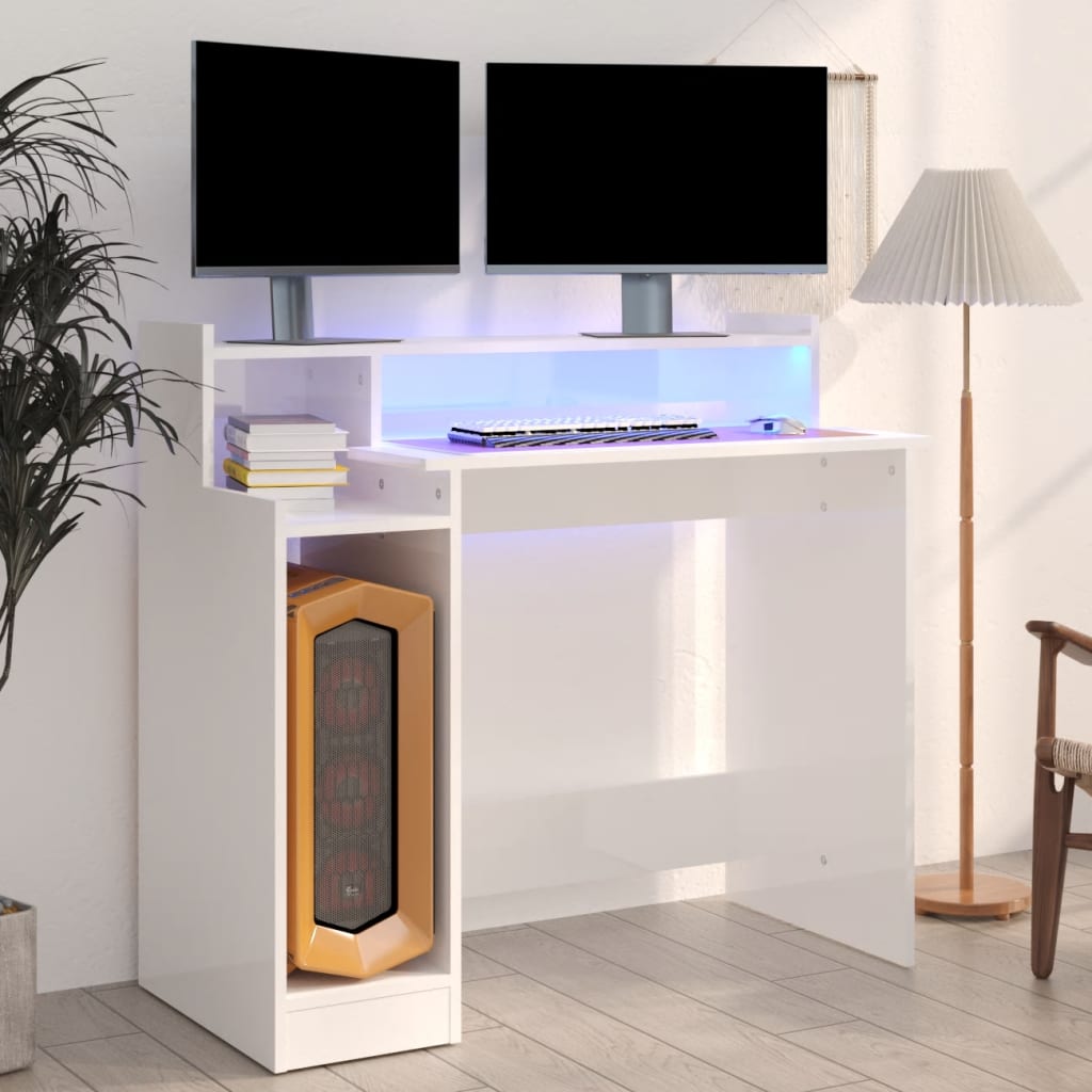 Valk työpöytä led-valoilla Algot 97x45x90cm (puinen)