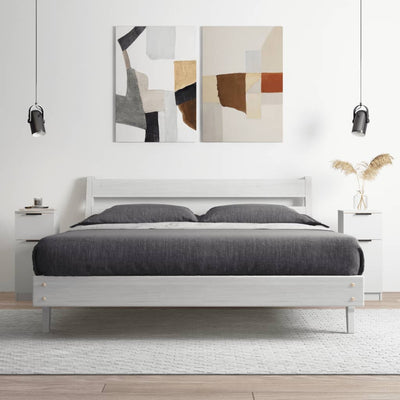 Valkoinen senkit Gombos 30x30x70cm (2 kpl puinen)