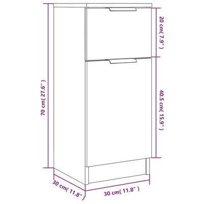 Senkit 2 kpl Sonoma-tammi 30x30x70 cm tekninen puu