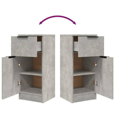Senkit 2 kpl betoninharmaa 30x30x70 cm tekninen puu