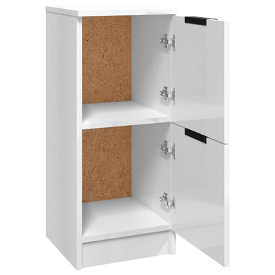 Senkit 2 kpl korkeakiilto valkoinen 30x30x70 cm tekninen puu