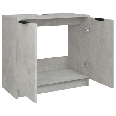 Kylpyhuoneen kaappi betoninharmaa 64,5x33,5x59 cm tekninen puu