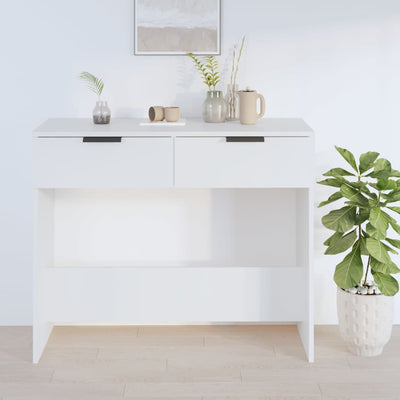 Konsolipöytä valkoinen 90x36x75 cm tekninen puu
