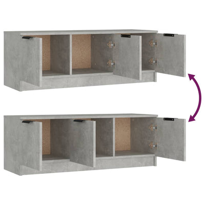 TV-taso betoninharmaa 102x35x36,5 cm tekninen puu