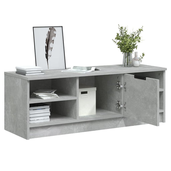 TV-taso betoninharmaa 102x35,5x36,5 cm tekninen puu