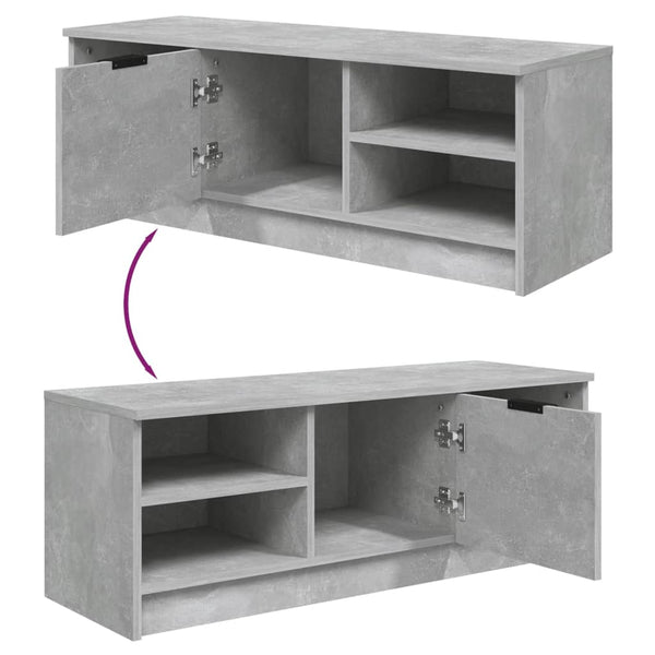 TV-taso betoninharmaa 102x35,5x36,5 cm tekninen puu