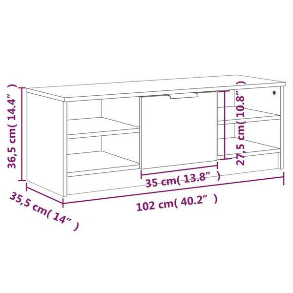 TV-taso betoninharmaa 102x35,5x36,5 cm tekninen puu