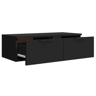 Seinäkaappi musta 68x30x20 cm tekninen puu