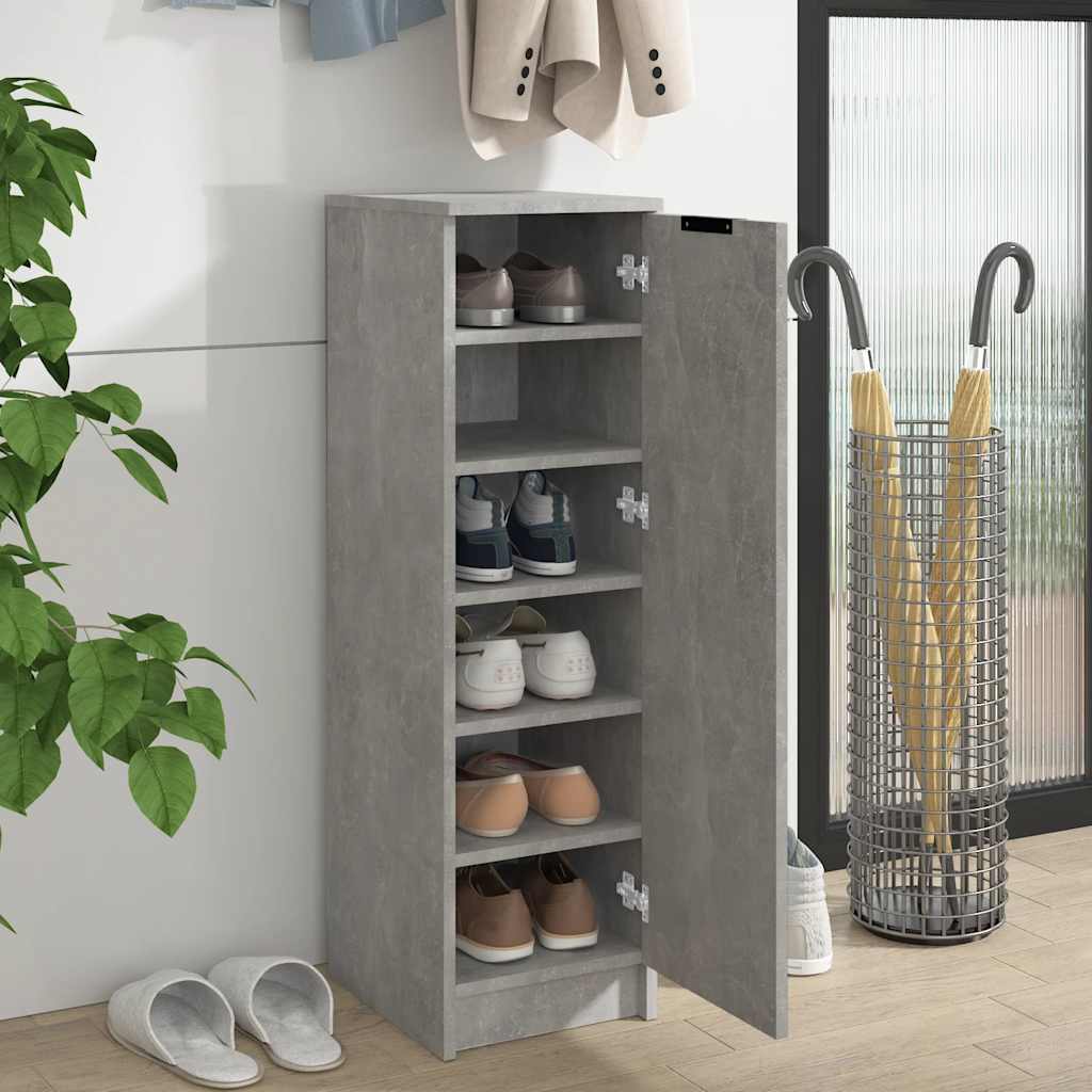 Betoninharmaa kenkäkaappi Luder 30x35x100cm (puinen)