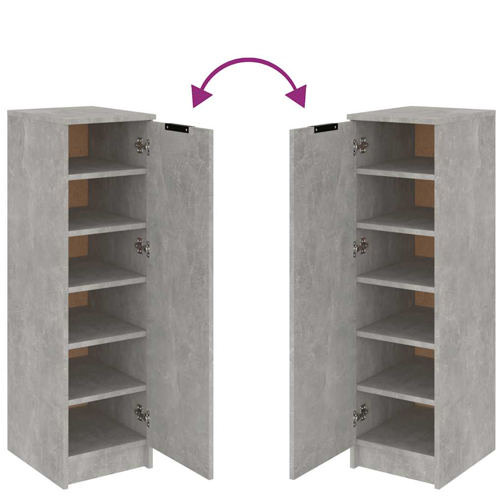 Betoninharmaa kenkäkaappi Luder 30x35x100cm (puinen)