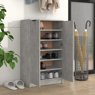 Kenkäkaappi betoninharmaa 59x35x100cm tekninen puu