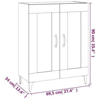 Senkki musta 69,5x34x90 cm tekninen puu