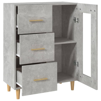 Senkki betoninharmaa 69,5x34x90 cm tekninen puu