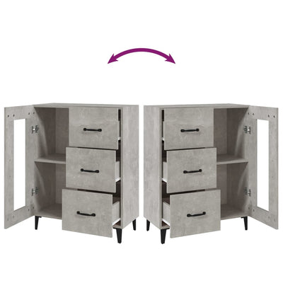 Senkki betoninharmaa 69,5x34x90 cm tekninen puu