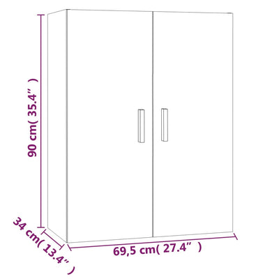 Riippuva seinäkaappi musta 69,5x34x90 cm