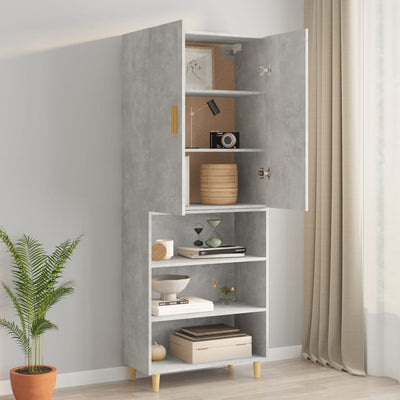 Riippuva seinäkaappi betoninharmaa 69,5x34x90 cm