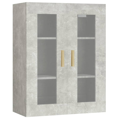 Riippuva seinäkaappi betoninharmaa 69,5x34x90 cm