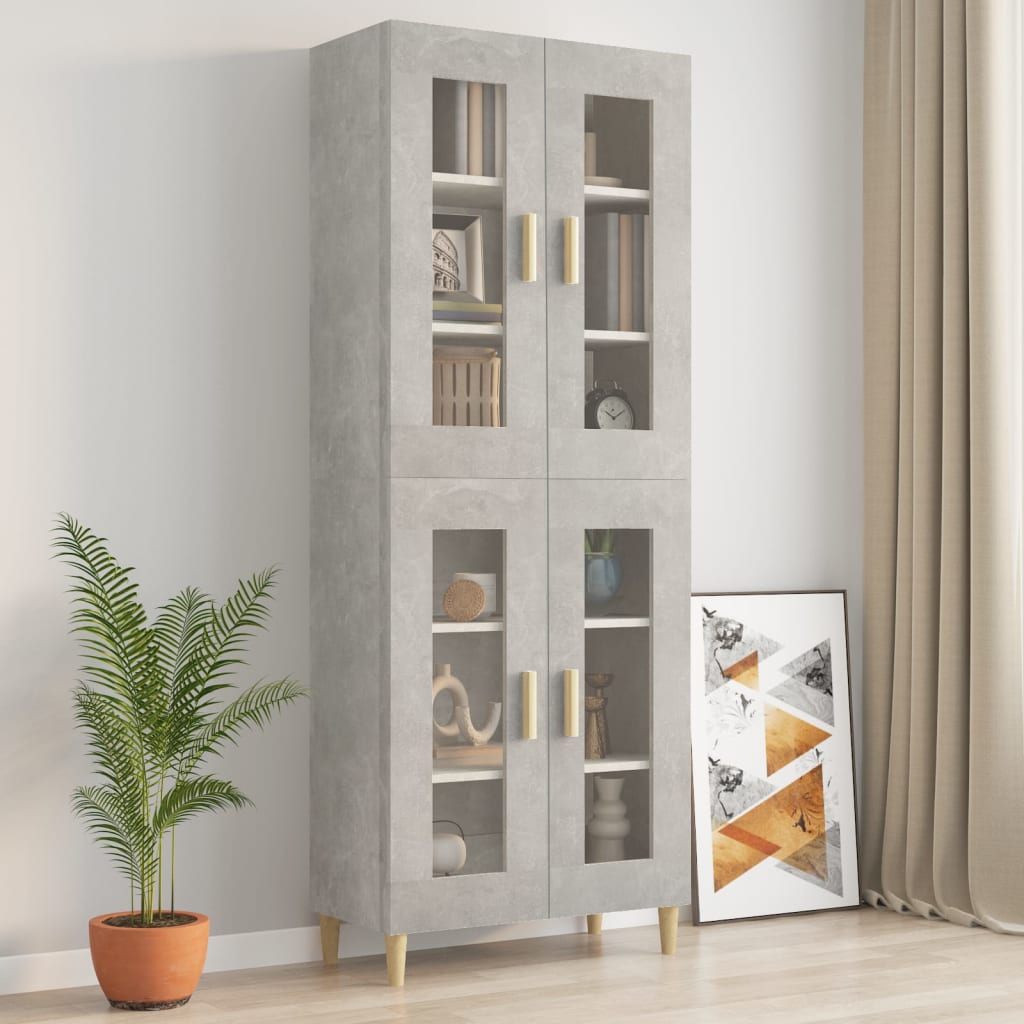 Betoninharmaa riippuva seinäkaappi Lugenia 69,5x34x90cm