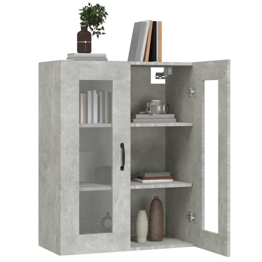 Betoninharmaa riippuva seinäkaappi Orasului 69,5x34x90cm