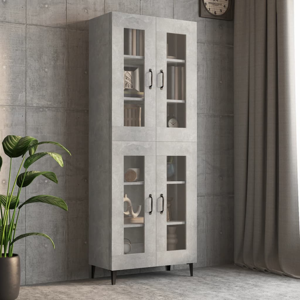 Betoninharmaa riippuva seinäkaappi Orasului 69,5x34x90cm