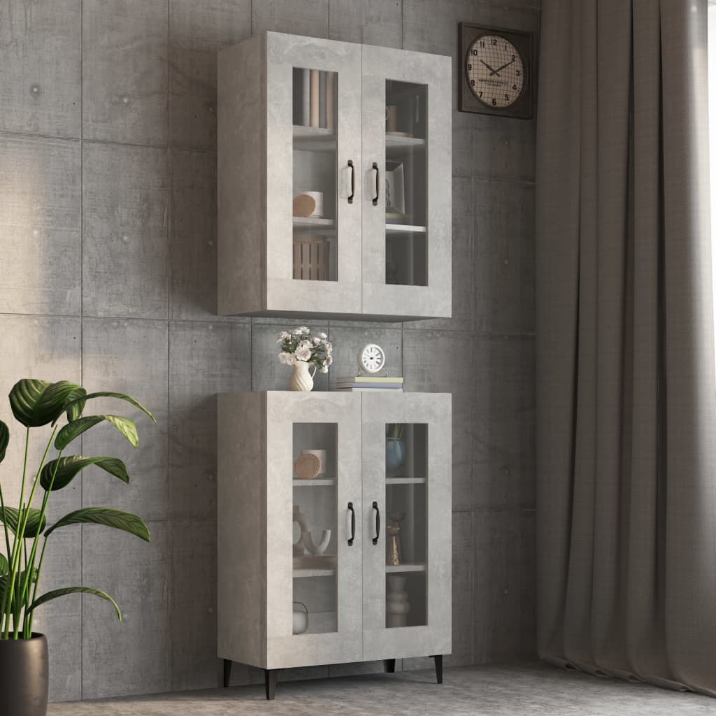 Betoninharmaa riippuva seinäkaappi Orasului 69,5x34x90cm