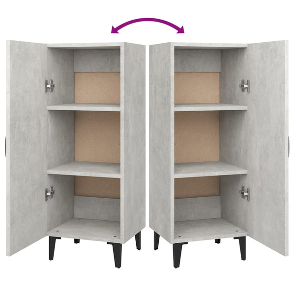 Betoninharmaa senkki Rigu 34,5x34x90cm (puinen)