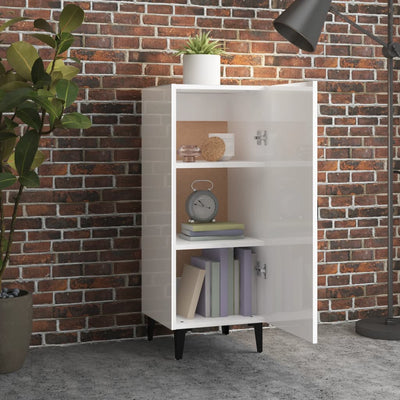 Valkoinen senkki Rigu 34,5x34x90cm (korkeakiilto, puinen)