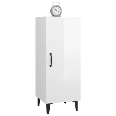 Valkoinen senkki Rigu 34,5x34x90cm (korkeakiilto, puinen)