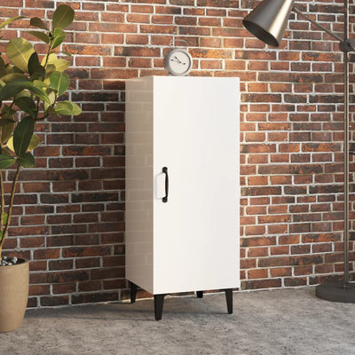 Valkoinen senkki Rigu 34,5x34x90cm (korkeakiilto, puinen)