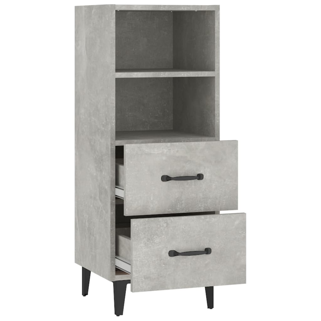 Betoninharmaa senkki Mariet 34,5x34x90cm (puinen)