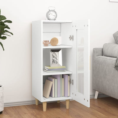 Valkoinen senkki Nemenia 34,5x34x90cm (puinen)