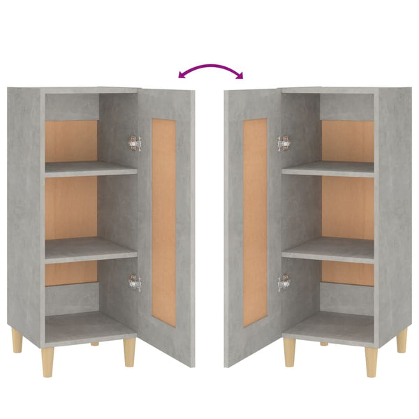 Betoninharmaa senkki Kandy 34,5x34x90cm (puinen)