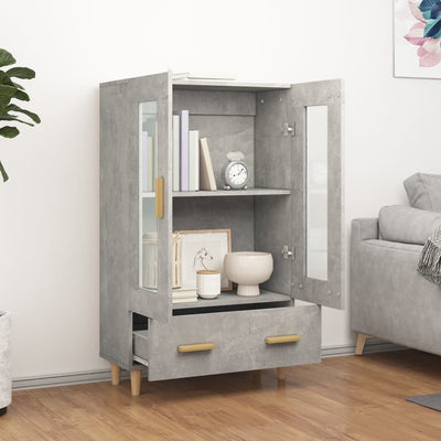 Kaappi betoninharmaa 70x31x115 cm tekninen puu