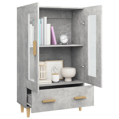 Kaappi betoninharmaa 70x31x115 cm tekninen puu
