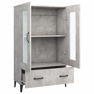 Kaappi betoninharmaa 70x31x115 cm tekninen puu