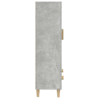 Kaappi betoninharmaa 70x31x115 cm tekninen puu