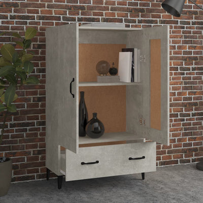 Kaappi betoninharmaa 70x31x115 cm tekninen puu