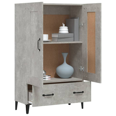 Kaappi betoninharmaa 70x31x115 cm tekninen puu