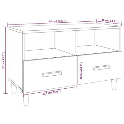 TV-taso musta 80x36x50 cm tekninen puu