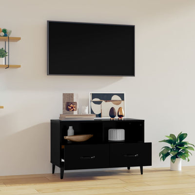 TV-taso musta 80x36x50 cm tekninen puu