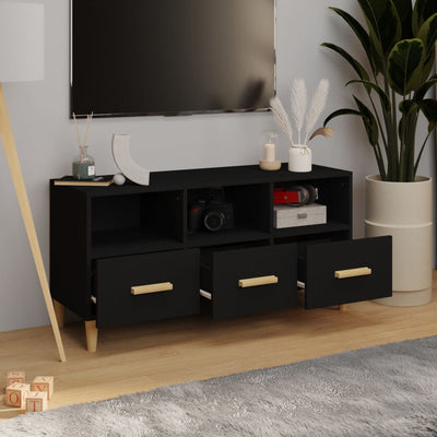 TV-taso musta 102x36x50 cm tekninen puu