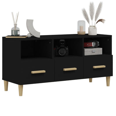 TV-taso musta 102x36x50 cm tekninen puu