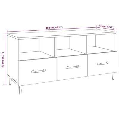 TV-taso Sonoma-tammi 102x35x50 cm tekninen puu