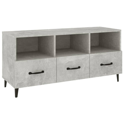 TV-taso betoninharmaa 102x35x50 cm tekninen puu
