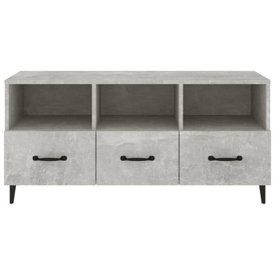 TV-taso betoninharmaa 102x35x50 cm tekninen puu